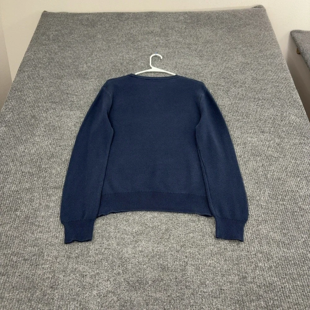 J Crew Sweater Mens L Blue Cotton Silk Knit Pullover Classic Preppy